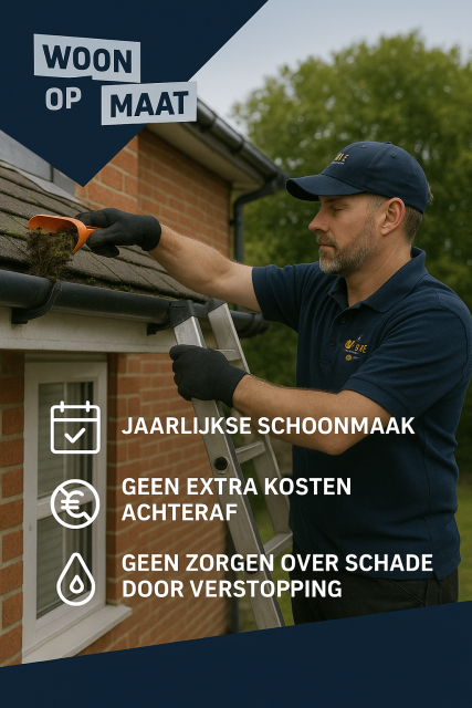 Een schone dakgoot voor €1,50 per maand
