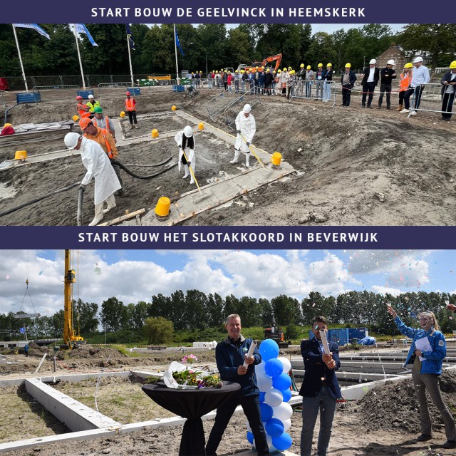 Bouw van 2 projecten feestelijk van start