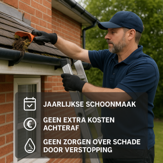 Een schone dakgoot voor €1,50 per maand